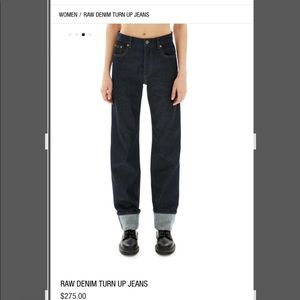 Helmut Lang turn up jeans